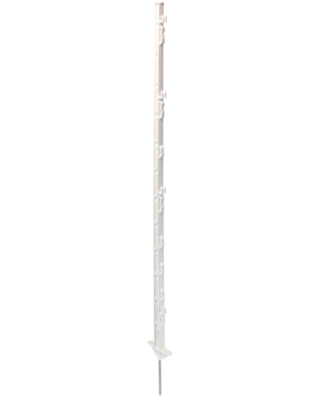 Patura Plastic Post, 1.25 m, 8 holders, fence height 1.05 m, white (qty 10/pack)