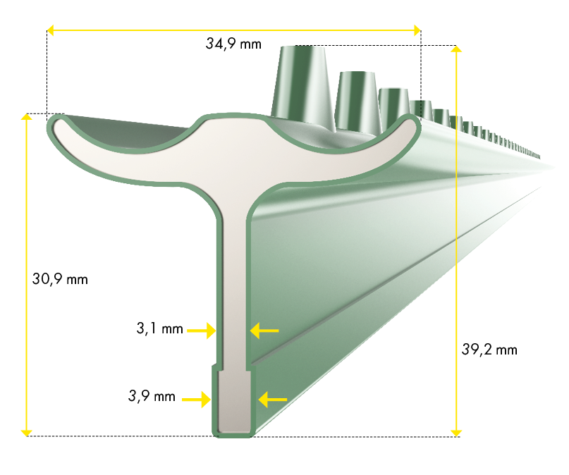 Patura T-paal, groen gelakt 1,52m