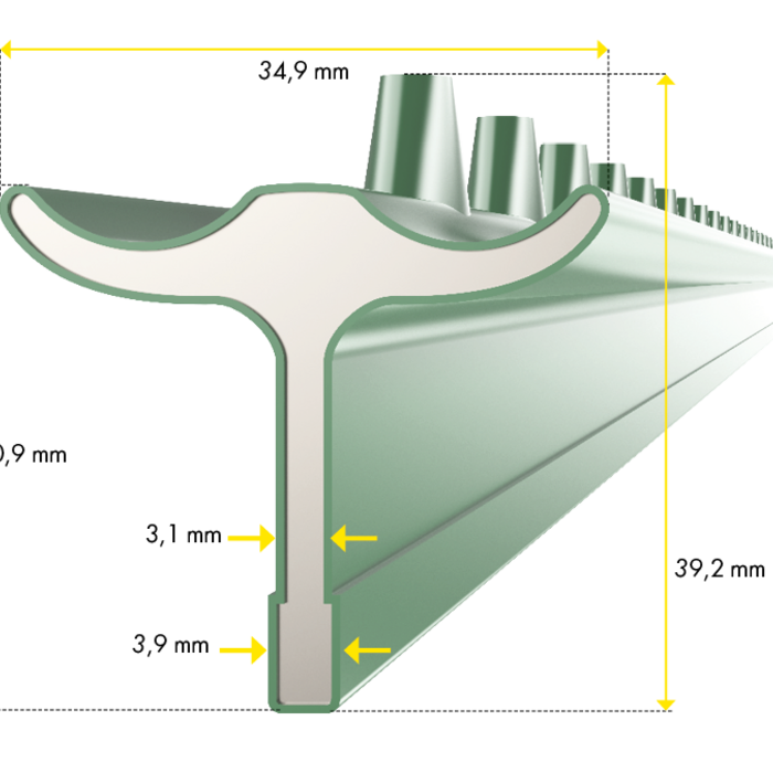 Patura T-paal, gelakt 2,40m, 200 st. = 1 palet