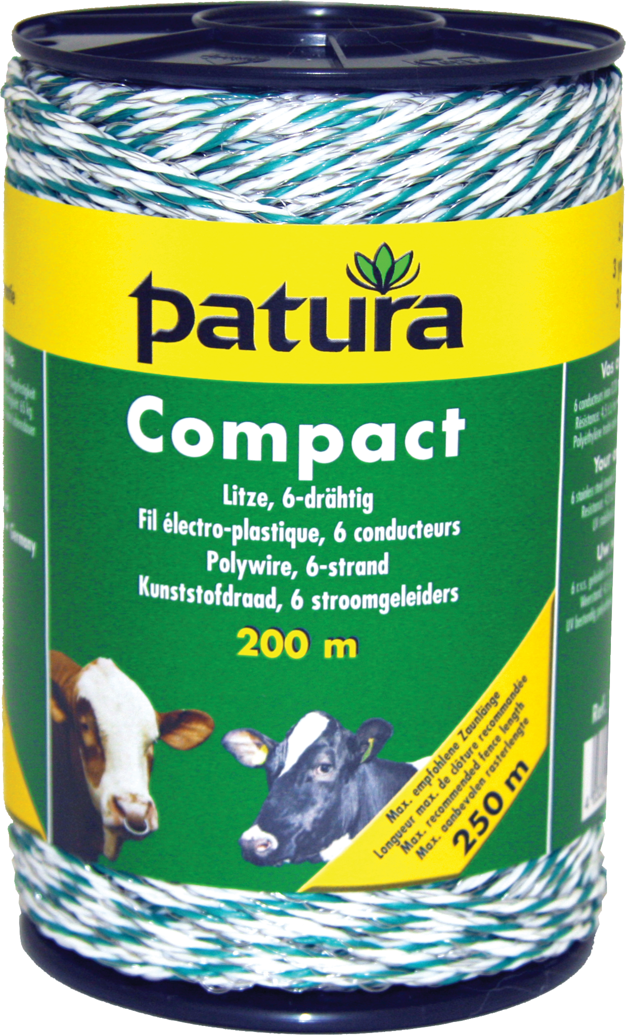 Patura Compact kunststofdraad, 200m, wit-groen