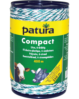 Patura Compact kunststofdraad, 400m, wit-groen