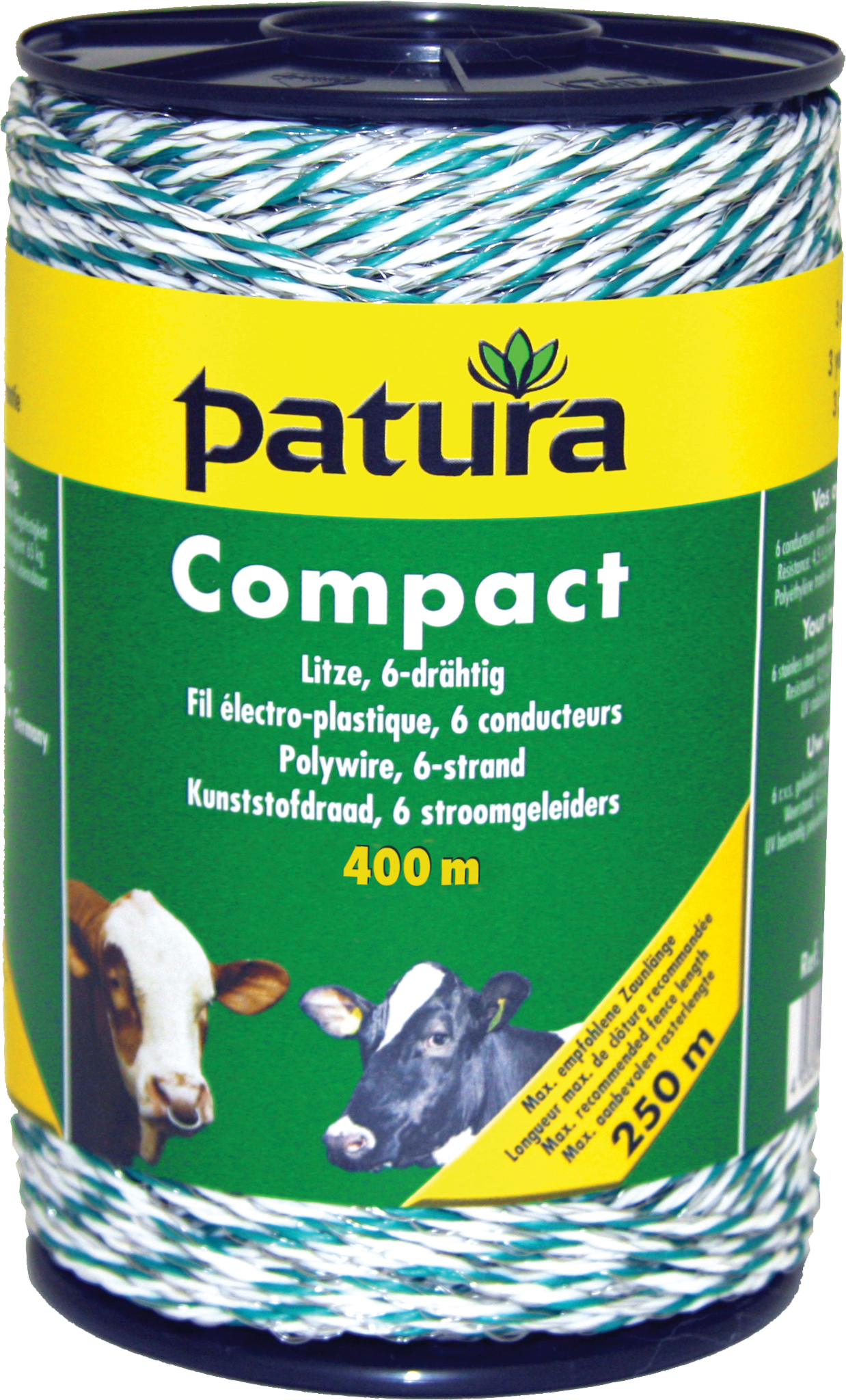 Patura Compact kunststofdraad, 400m, wit-groen