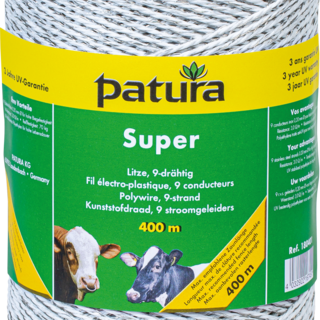 Patura Super kunststofdraad, 400m, wit