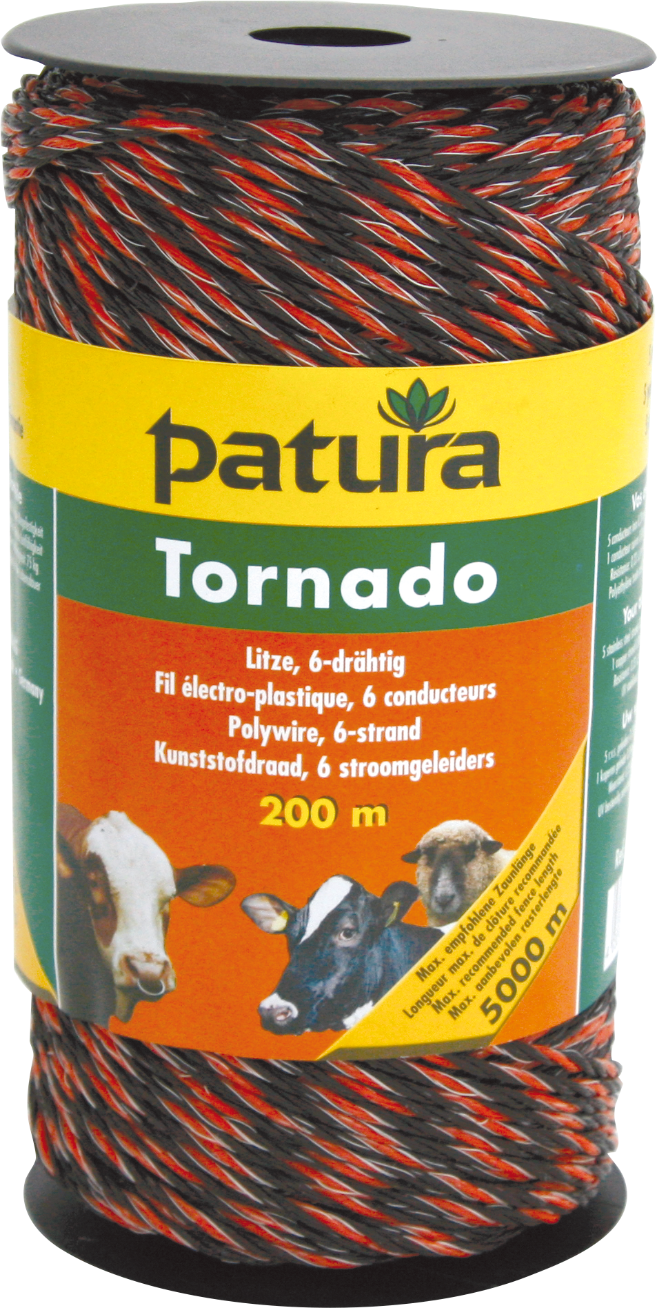 Patura Tornado kunststofdraad, 200m, bruin
