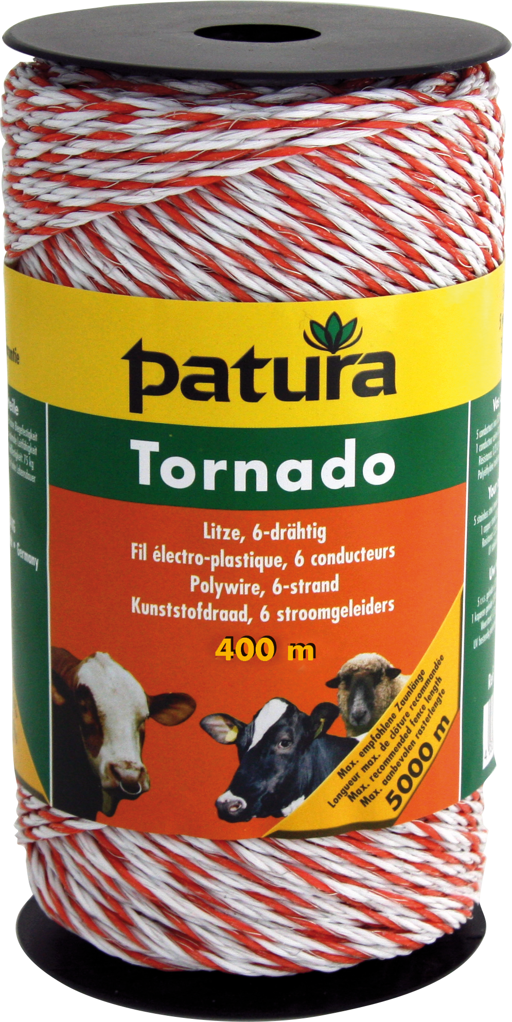 Patura Tornado kunststofdraad, 400m, wir-oranje