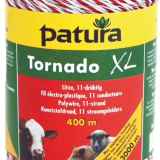 Patura Tornado XL kunststofdraad, 400m, wit-rood