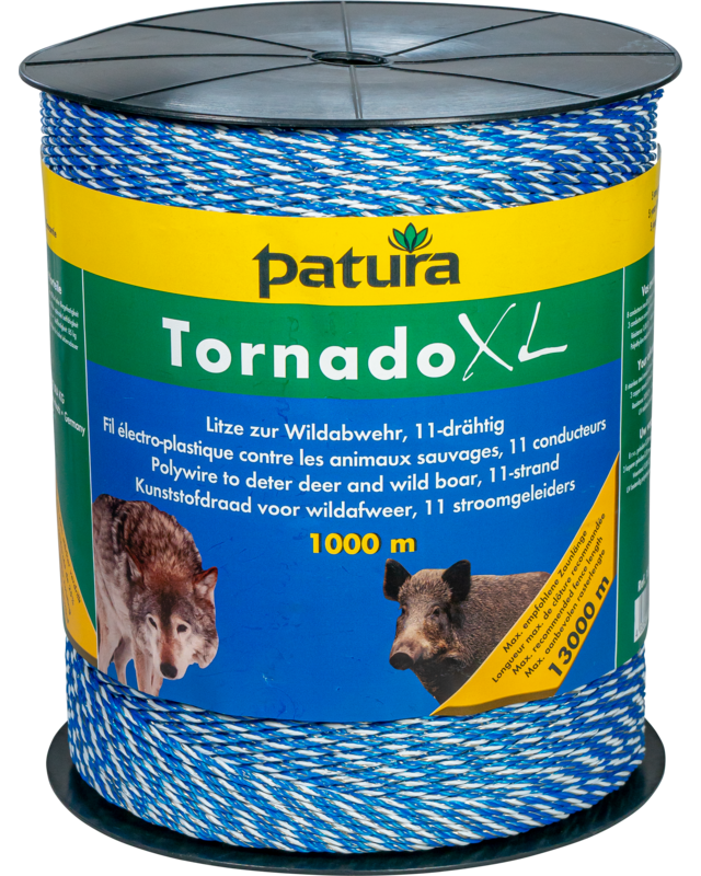 Patura Tornado XL kunststofdraad blauw/wit 1000m