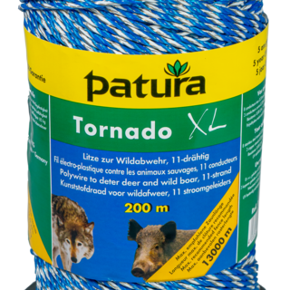 Patura Tornado XL kunststofdraad, 200m, blauw-wit