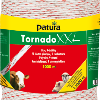 Patura Tornado XXL kunststofdraad, 1000m, wit-rood