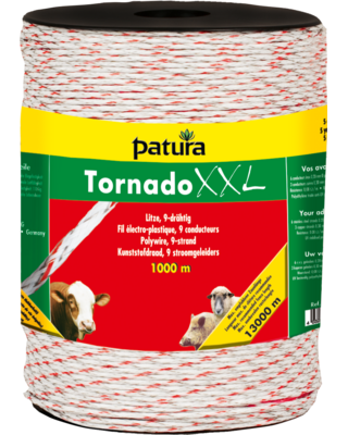 Patura Tornado XXL kunststofdraad, 1000m, wit-rood