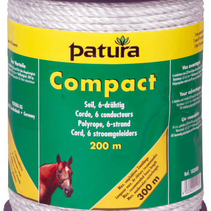 Patura Compact cord wit, 200m rol