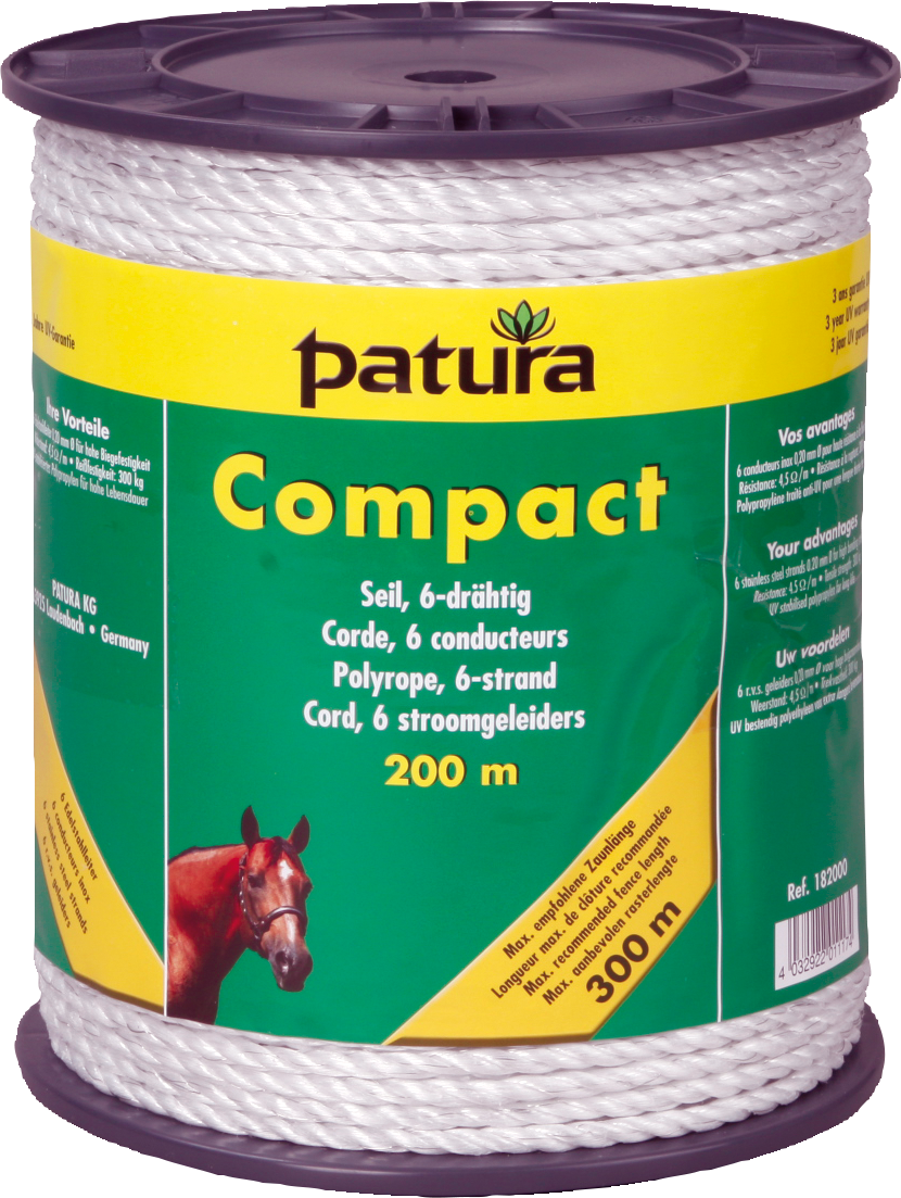 Patura Compact cord wit, 200m rol