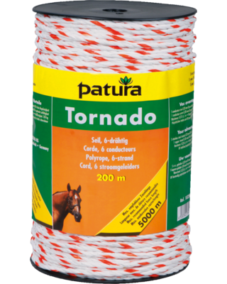 Patura Tornado cord, 200m, wit-oranje