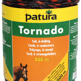 Patura Tornado cord, 200m, bruin-oranje