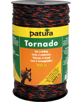 Patura Tornado cord, 200m, bruin-oranje