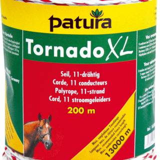 Patura Tornado XL cord,  200m, wit-rood