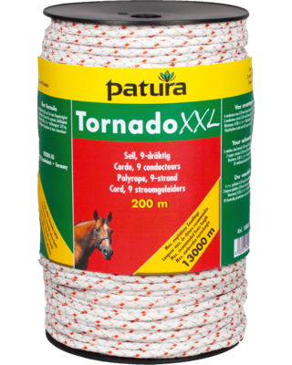 Patura Tornado XXL cord, 200m, wit-rood