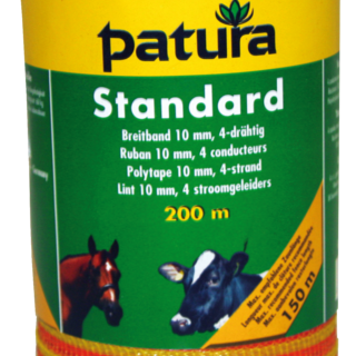 Patura Standaard lint 10mm, 200 m, geel-oranje