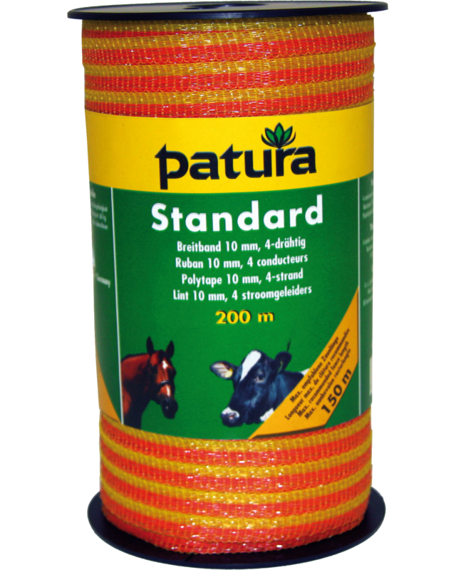 Patura Standaard lint 10mm, geel/oranje 200m