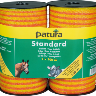 Patura Standaard lint 10 mm, 2x200m, geel-oranje