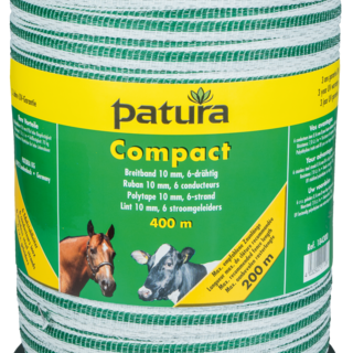 Patura Compact-lint 10mm, 400m, wit-groen