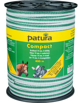 Patura Compact-lint 10mm, 400m, wit-groen