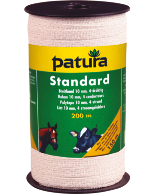 Patura Standaard lint 10mm, 200m, wit