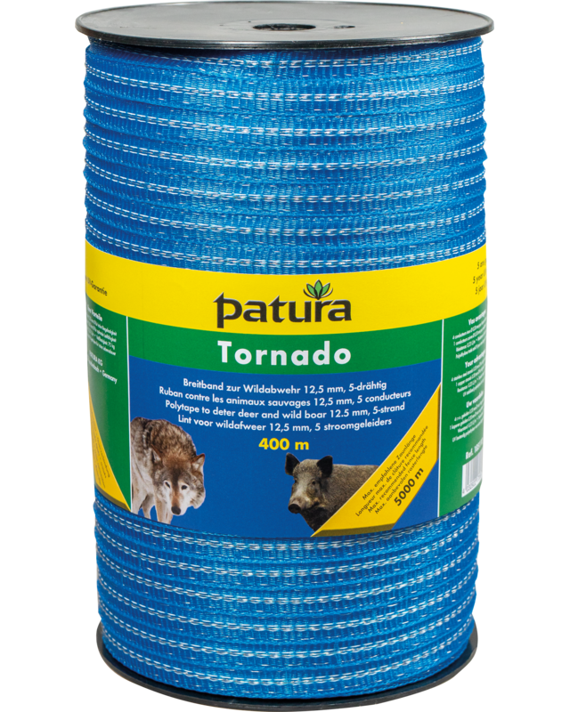 Patura Tornado lint 12,5mm blauw 400m rol
