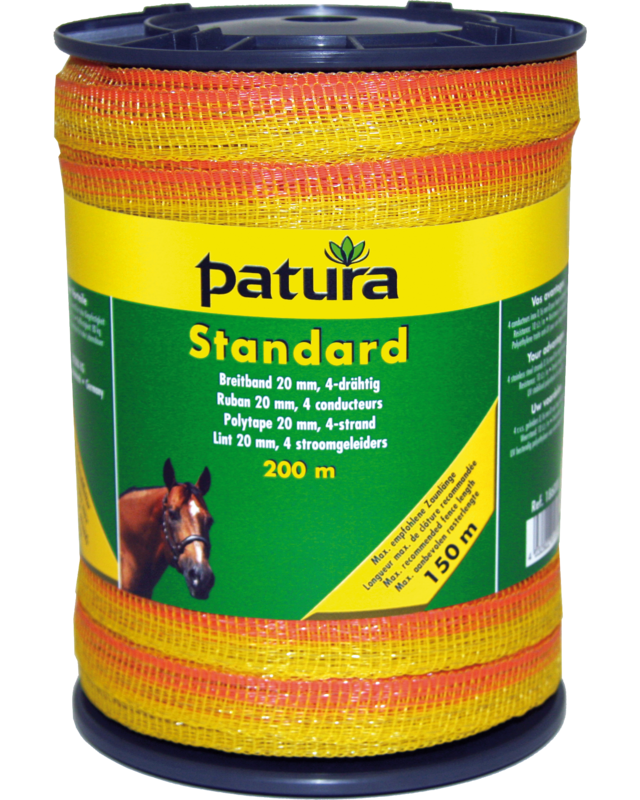Patura Standaard lint 20mm, geel/oranje 200m