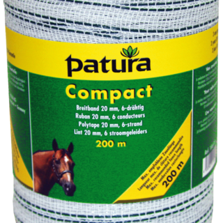 Patura Compact-lint 20mm, 200m, wit-groen