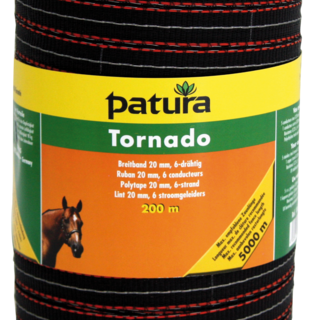 Patura Tornado lint 20mm, 200m, bruin-oranje