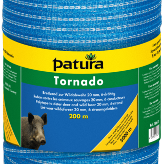 Patura Tornado Breedband 20mm, 200m, blauw