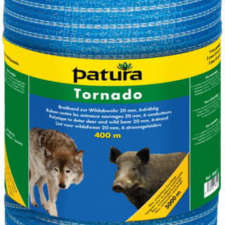 Patura Tornado breedband 20mm, 400m, blauw