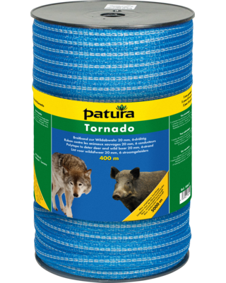 Patura Tornado breedband 20mm, 400m, blauw