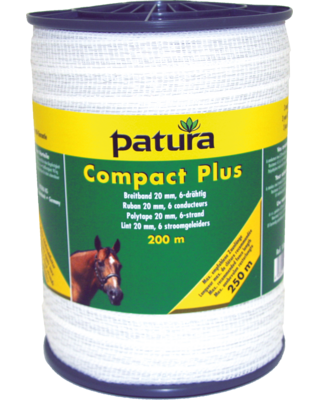 Patura Compact Plus breedband 20mm, 200m, wit