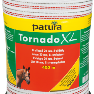 Patura Tornado XL lint 20mm, 400m, wit-rood