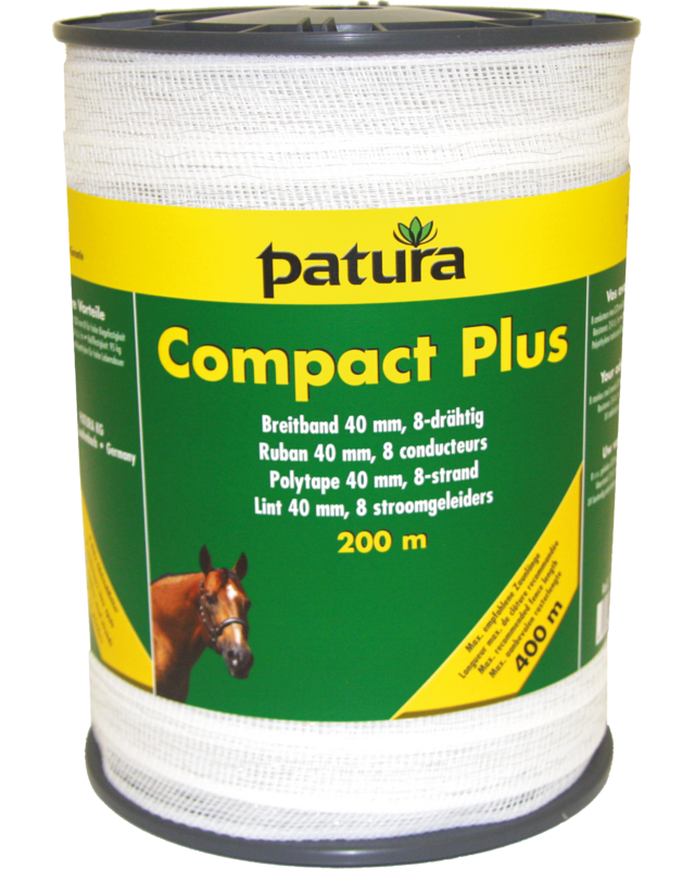 Patura Compact Plus lint 40mm wit, 200m rol