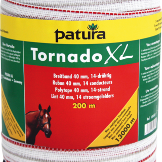 Patura Tornado XL lint 40mm, 200m, wit-rood