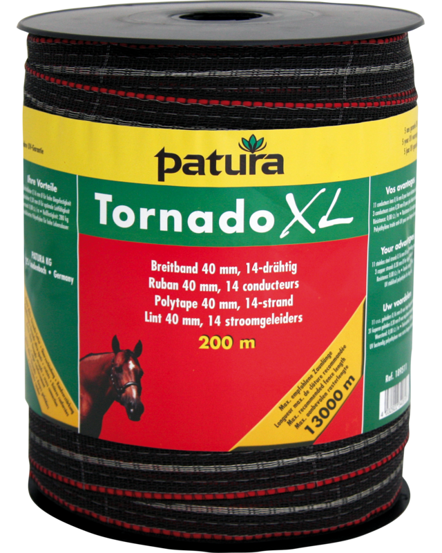 Patura Tornado XL lint 40mm bruin, 200m rol