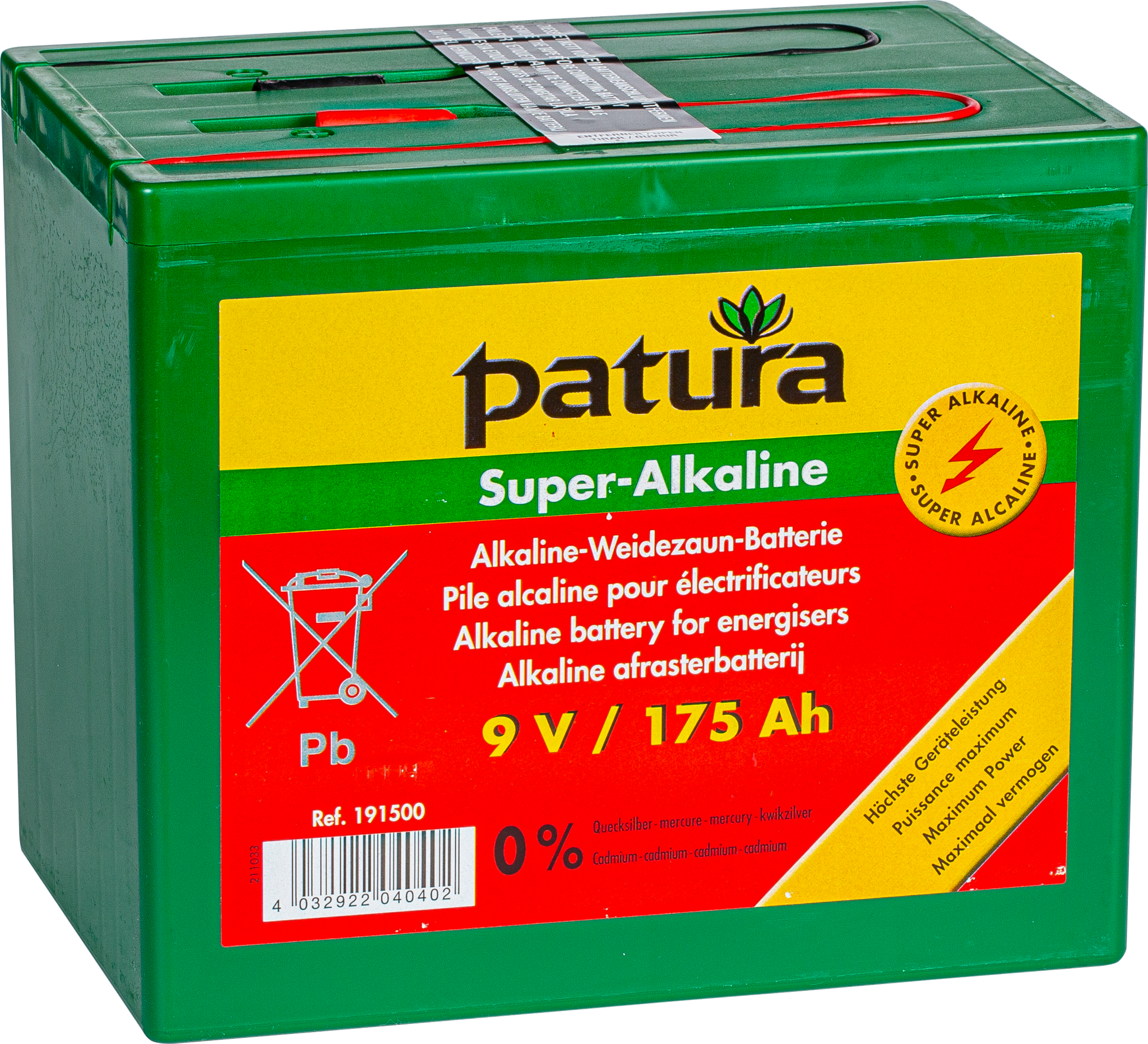 Patura Super alkaline batterij 9V/175Ah