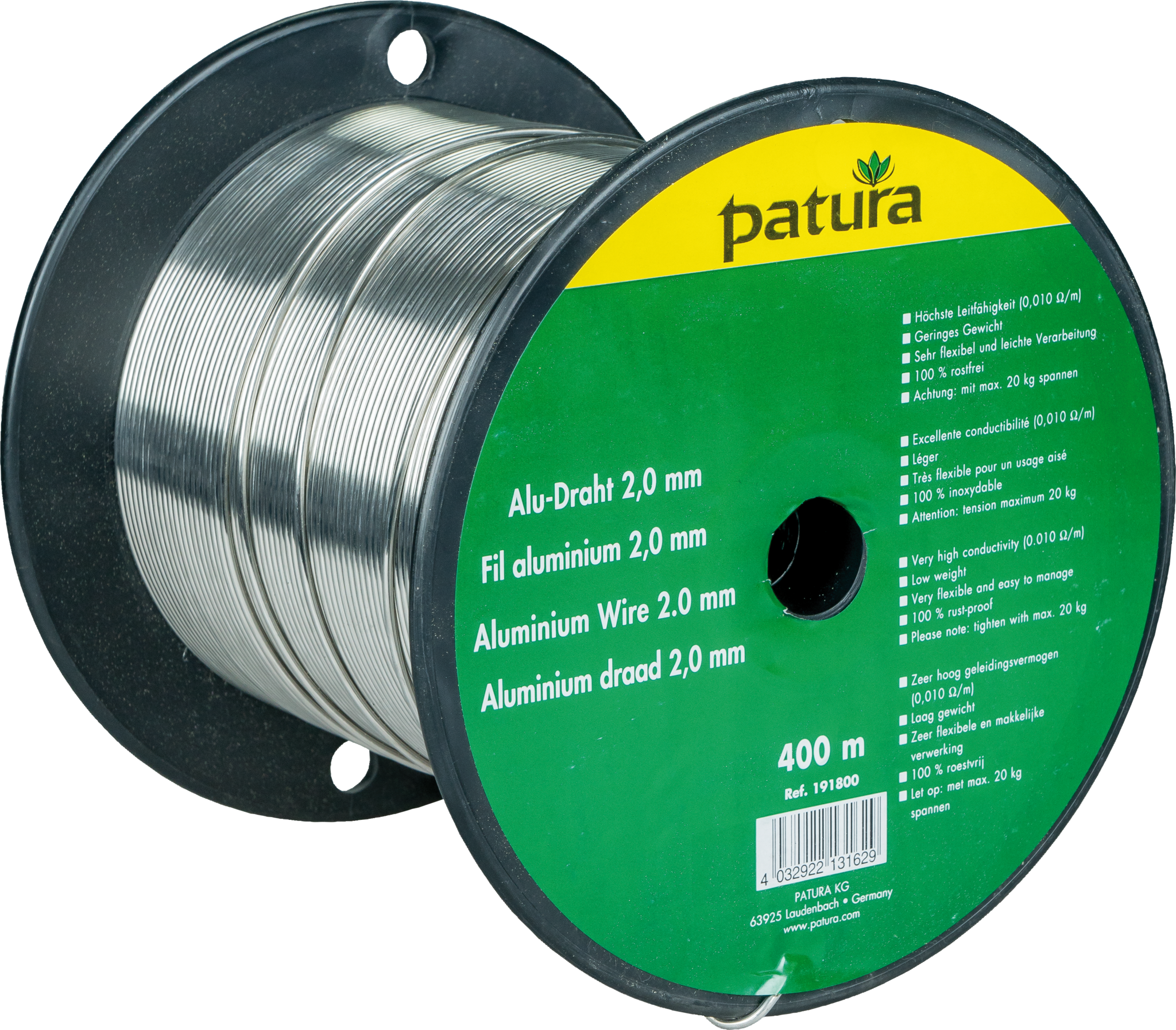 Patura Aluminium draad 2,0 mm, 400 m