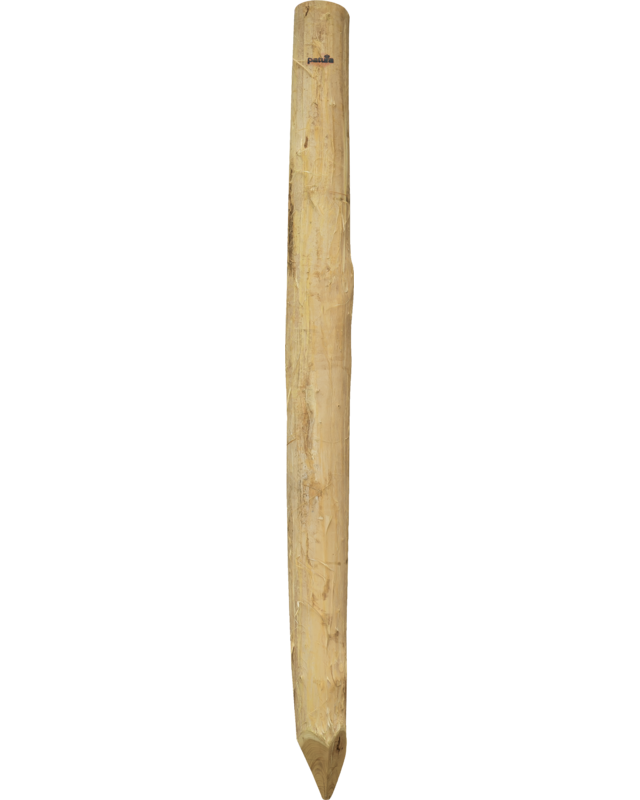 Patura Robinia paal, rond, 2500 mm, d=14-16 cm afgeschuind, 4- voudig gescherpt, ontschorst