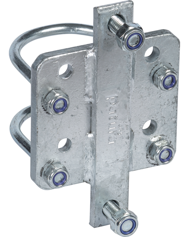 Patura adapter voor grendelsluiting weidepoort op Paal 102 mm