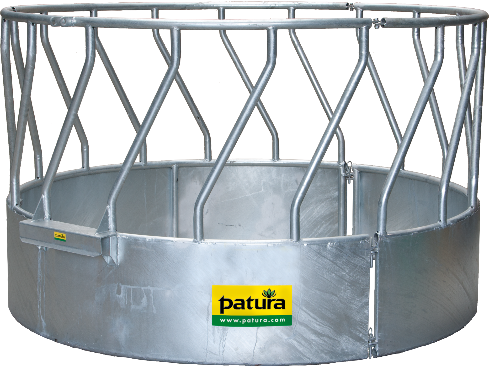 Patura Ronde ruif met diagonaal voerhek 3-delig, d= 2,10m, 18 Voerplaatsen