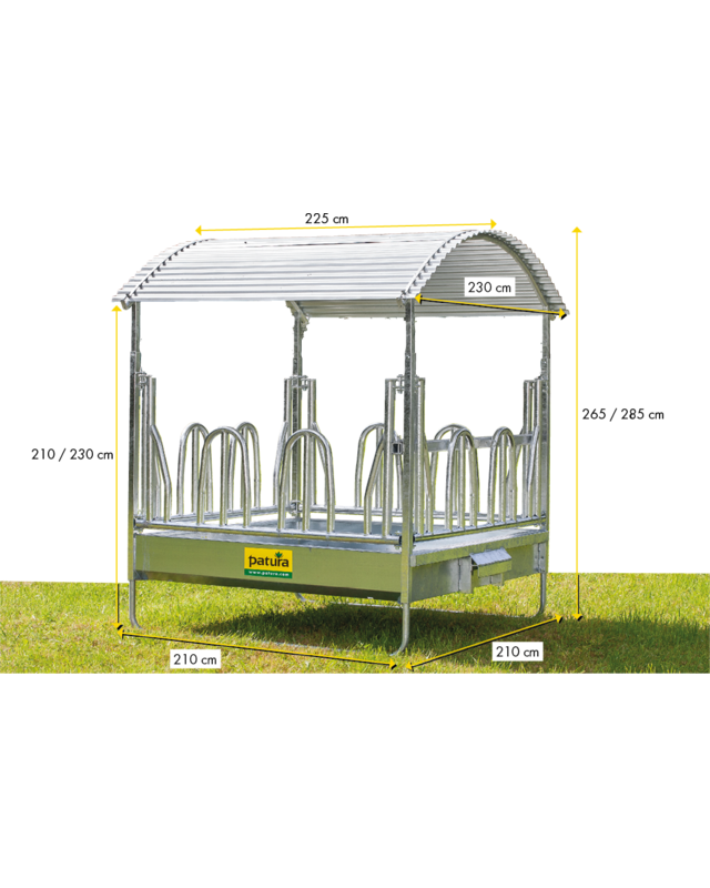 Patura Professionele vierkante ruif, palissade 2,00 x 2,05 m