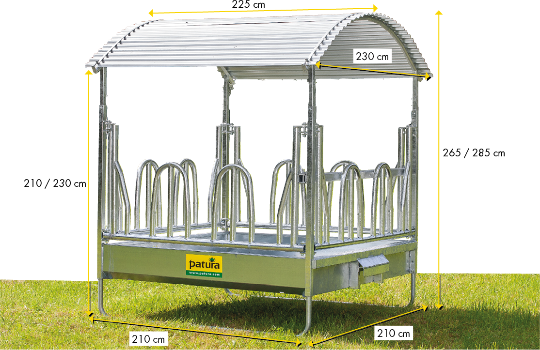 Patura Professionele vierkante ruif, palissade 2,00 x 2,05 m