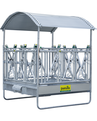 Patura Vierkante ruif Professioneel met veiligheidsvoerhek 2,00x2,05m