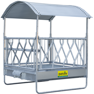 Patura Vierkante ruif Professioneel met diagonaal voerhek 2,00x2,05m