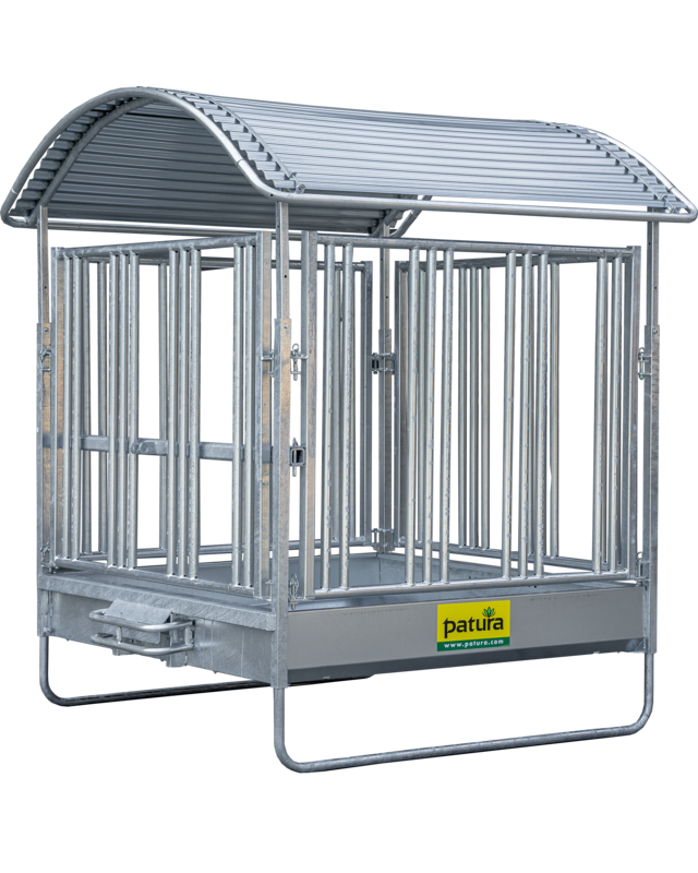 Patura Professionele vierkante ruif met veiligheidsvoerhek voor paarden 2 x 2m
