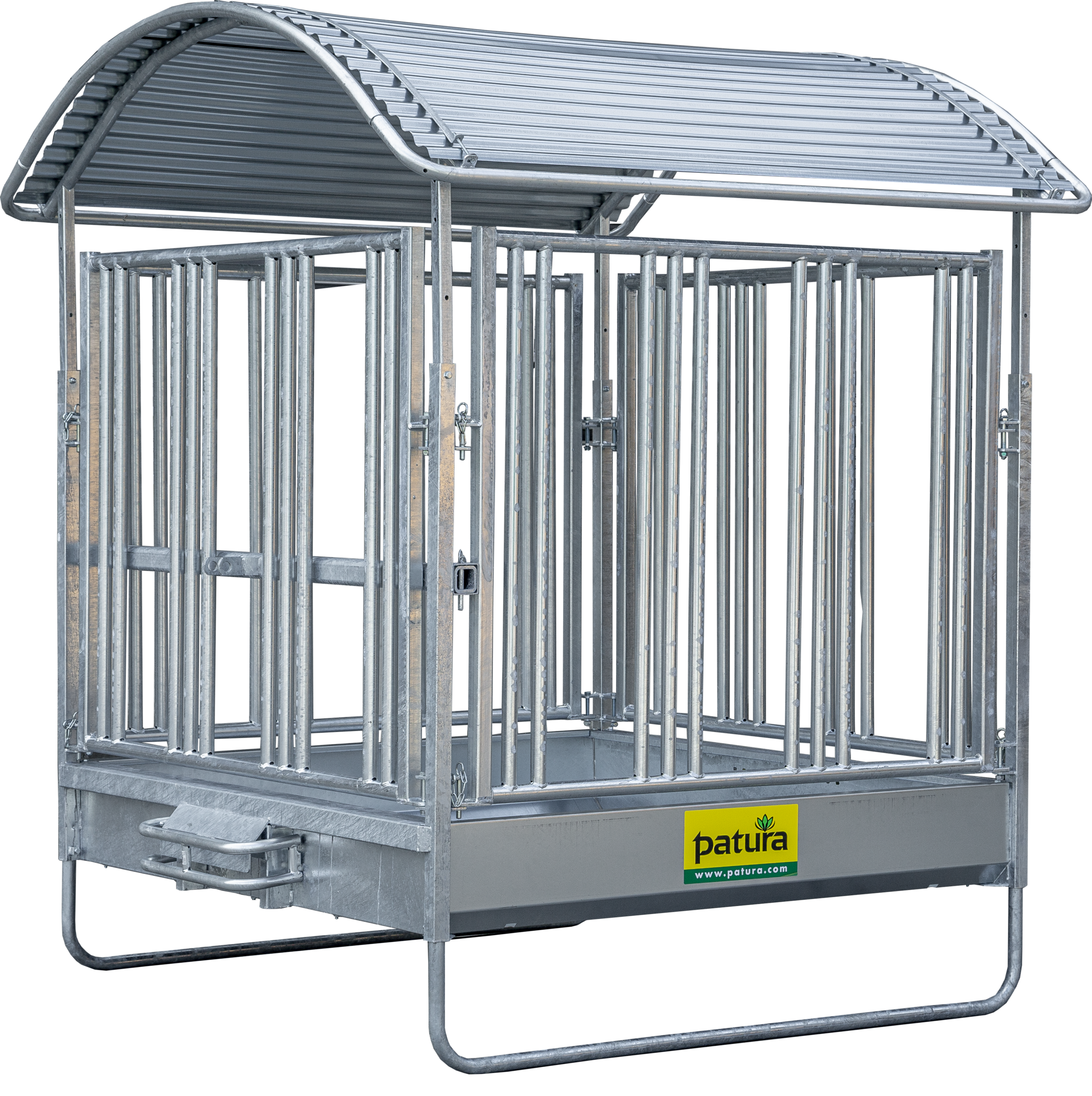 Patura Professionele vierkante ruif met veiligheidsvoerhek voor paarden 2 x 2m